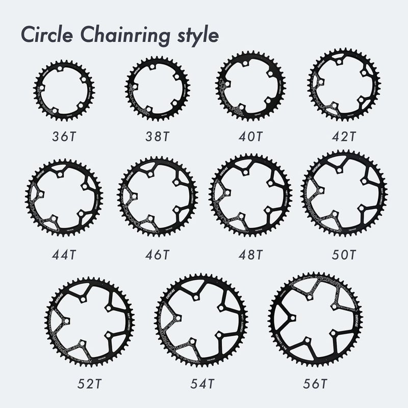 DJC Components DJC Bike Chainring 110BCD Round Road Bike Chainring Narrow Wide Tooth 5 Arms Aluminum Lightweight for Force Red Rival s350 s900 36 38 40 42 44 46 48 50 52 54 56T - Image 4